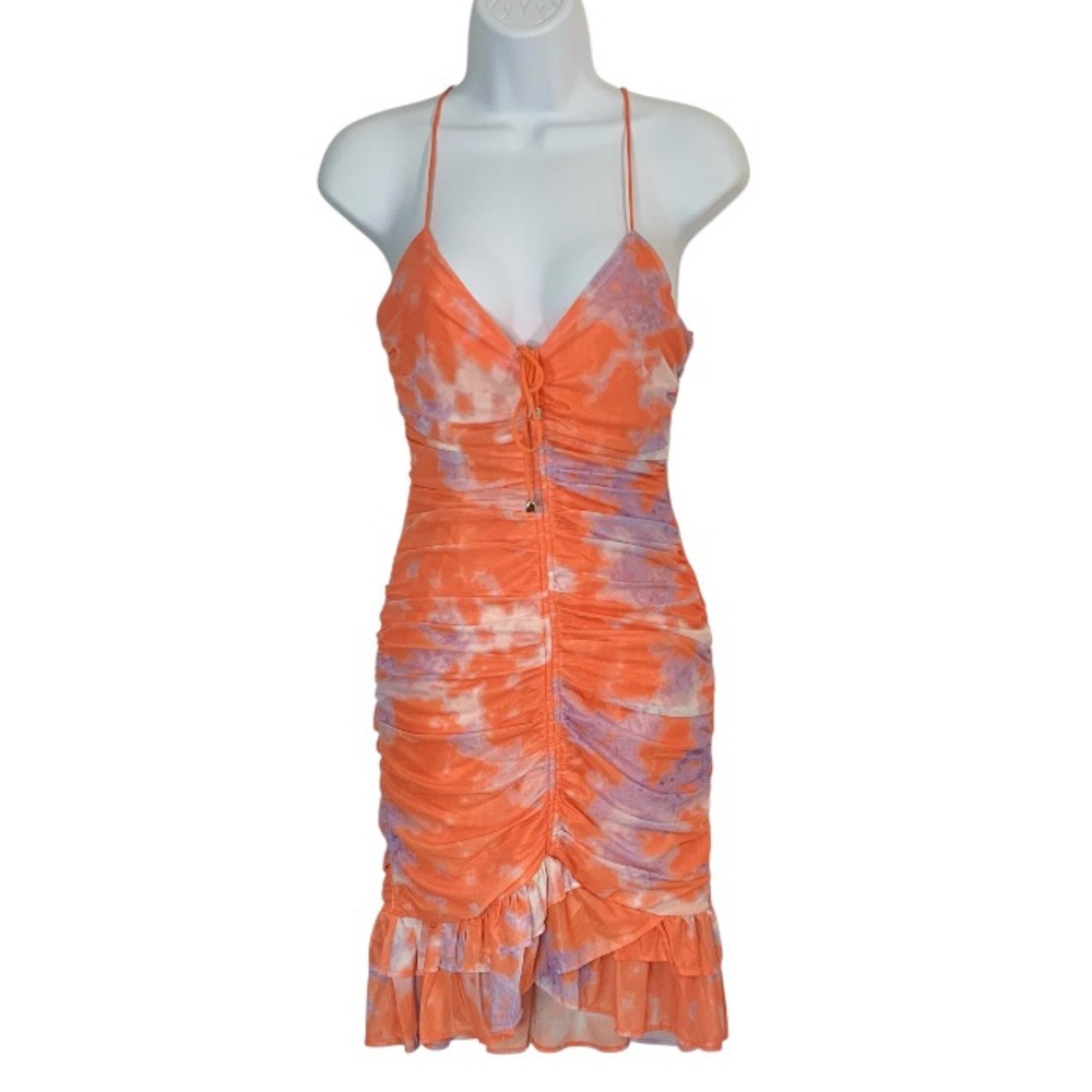 FASHION NOVA Margo Tie Dyed Ruched Mini Dress Sz M
